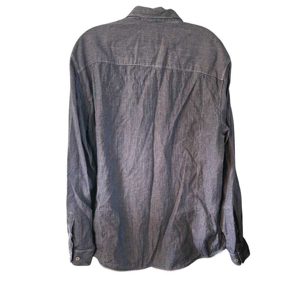 Tommy Bahama Blue White Striped Button Down Shirt Size Large - Picture 2 of 2